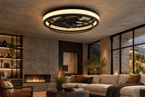 500 MM Black Metal Cage Low Ceiling Light with Fan