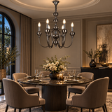 6 Light Gunmetal Italian Chandelier Light for Dining Hall