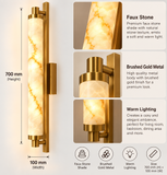 LED 700MM Gold Faux Stone Modern Wall Light Living Dining Wall Light