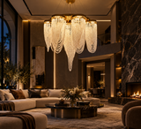 800MM Crystal Pearl Chandelier Lamp
