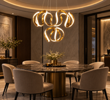 2 Layer Modern Gold LED Chandelier Hanging Suspension Lamp - Warm White