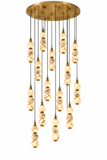 16 LED DOUBLE HEIGHT ONYX STAIR CHANDELIER