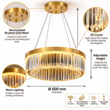 600MM Crystal Ring Chandelier Lamp