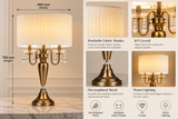 Vintage Table Lamp with Fabric Shade