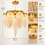 800MM Crystal Pearl Chandelier Lamp