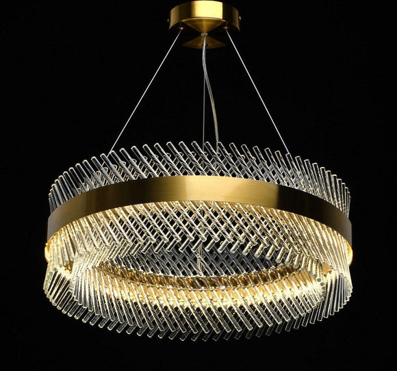 800 MM Crystal LED Chandelier Ring Hanging Suspension Lamp - Warm White - Ashish Electrical India