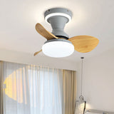 22 Inch Grey Woof Low Profile Ceiling Light with Fan LED Chandelier