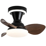 22 Inch Black Woof Low Profile Ceiling Light with Fan LED Chandelier