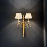 LED Vintage Italian CRYSTAL GOLD METAL WALL LIGHT FOR DINING LIVING ROOM