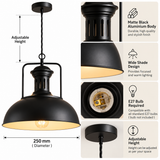 Black Metal Vintage PENDANT CEILING LIGHT BEDSIDE HANGING LIGHT DINING ROOM