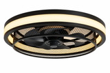 500 MM Black Metal Cage Low Ceiling Light with Fan