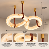 Infinity Faux Marble Leather Strap LED Light Chandelier Lighting