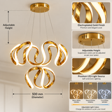 2 Layer Modern Gold LED Chandelier Hanging Suspension Lamp - Warm White