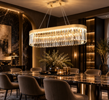 800x300MM Crystal Ring Chandelier Lamp