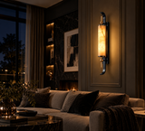 LED Faux Stone Black Rose Gold Frost Wall Light Living Dining Bedside Light