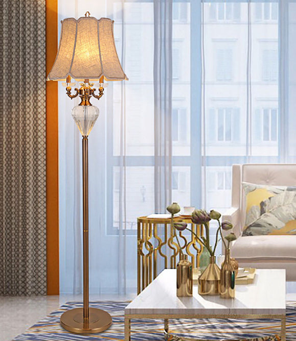 Metal Vintage Floor lamp with Shade Living Room Standing lamp - Gold