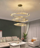 3 Ring Tilt Crystal LED Chandelier Hanging Suspension Lamp - Warm White - Ashish Electrical India
