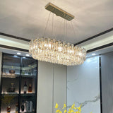 800x300 MM Gold Metal K9 Crystal LED Chandelier Hanging Lamp - Warm White - Ashish Electrical India