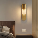 3 Light Gold Metal Frost Wall Light for Living Room Drawing Room Bedroom - Warm White