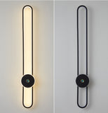 600 MM LED Black Oval Long Wall Light Living Room LCD Panel Light - Warm White