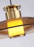 Gold Long Amber Champagne Glass Pendant Light