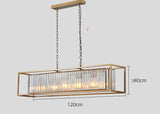 1200x300 MM Gold Metal Crystal LED Chandelier Hanging Suspension Lamp - Warm White