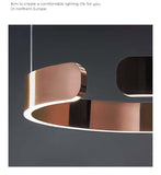 Copper Rose Gold Metallic LED Chandelier 400MM Ring Light - Warm White