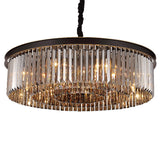 600 MM Crystal Black LED Chandelier Light for Living Room Round Dining Room