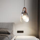 Ash Glass Led  Light for Bedside Hanging Light