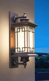 Outdoor Wall Light Fixture Brown Exterior Wall Waterproof Lights Glass Shade - Warm White