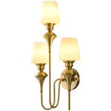 3 Light Gold Metal Wall Light for Living Room Drawing Room Bedroom - Warm White