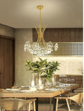 19 Light Gold Body Acrylic LED Chandelier Hanging for Living Room Lamp - Warm White - Ashish Electrical India