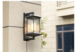 350MM Outdoor Wall Light Fixture Brown Exterior Wall Waterproof Lights Wall Mount with Glass Shade - Warm White
