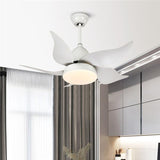 32 inch  White ABS Low Ceiling Light with Fan LED Chandelier - Warm White