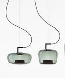 Modern LED Glass Smokey Black Pendant Lamp Ceiling Light - Warm White