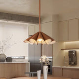 TAN LEATHER BELT CHANDELIER HANGING LAMP