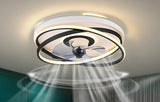 500 MM Black White Low Ceiling Light with Fan LED Chandelier - Warm White