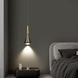 led 1 Light Gold Black Modern Pendant Bedside Ceiling Lights - Warm White