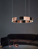 Copper Rose Gold Metallic LED Chandelier 400MM Ring Light - Warm White