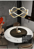 600MM Gold LED Curvy Profile Chandelier Lamp - Warm White