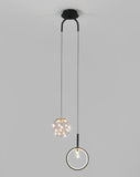 2 Light Modern LED Round Gold Pendant Lamp - Warm White