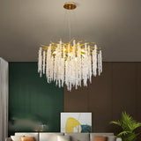 600 MM Crystal Gold Metal LED Tree Chandelier Hanging Lamp - Warm White - Ashish Electrical India