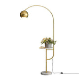 Gold Metal Floor lamp with Table Living Room Light for Home Lighting Standing lamp - Gold - Ashish Electrical India