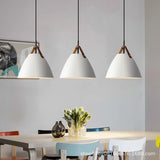 White Metal Pendant Light Hanging Bediside Dining Room Light - Warm White