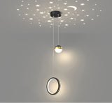 28W Dual led Black Pendant Hanging with Projector Star Effect Ceiling Light (Pack of 1) - Warm White