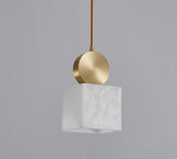 led Gold White Stone Hanging Pendant Ceiling Light