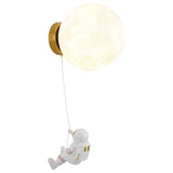 Led Resin Moon Lamp with Astro Kids Room Wall Light - Warm White