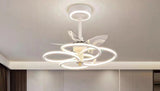 24 Inch White Profile Ceiling Light with Fan LED Chandelier