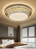 800 MM GOLD K9 CRYSTAL 3 LAYERS LED CHANDELIER LAMP for Drawing Room - WARM WHITE