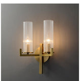 2 Light Gold Metal Fluted Glass Wall Light Metal - Warm White - Ashish Electrical India